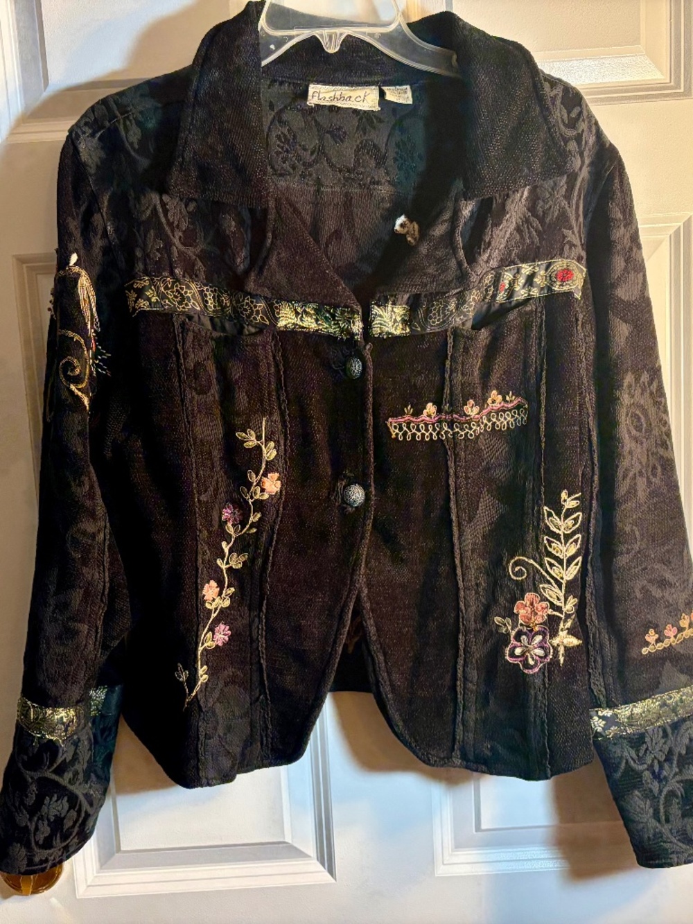 Flashback Embellished Blazer, Black, Size Large